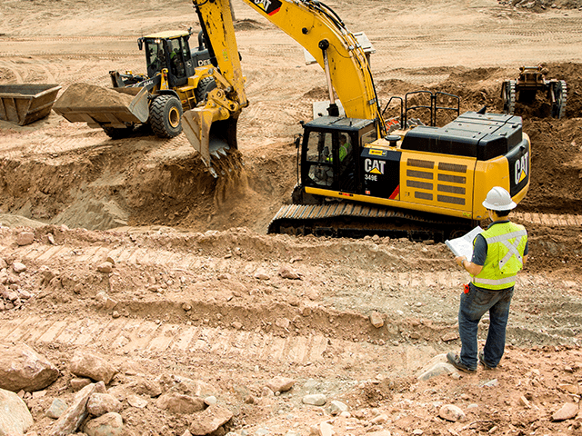 Image of construction site with cat machines